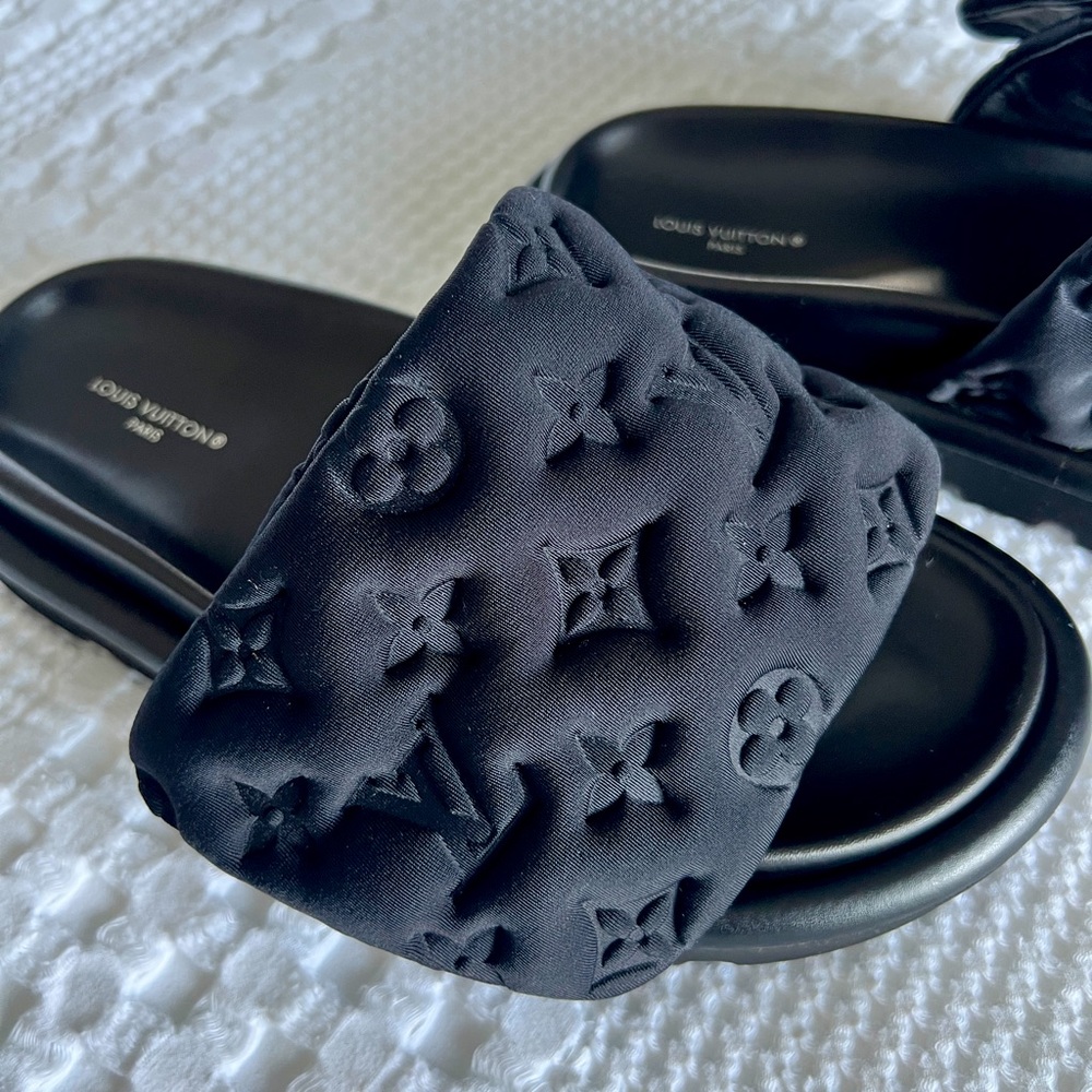 Authentic Louis Vuitton Pillow Slides ( Black )